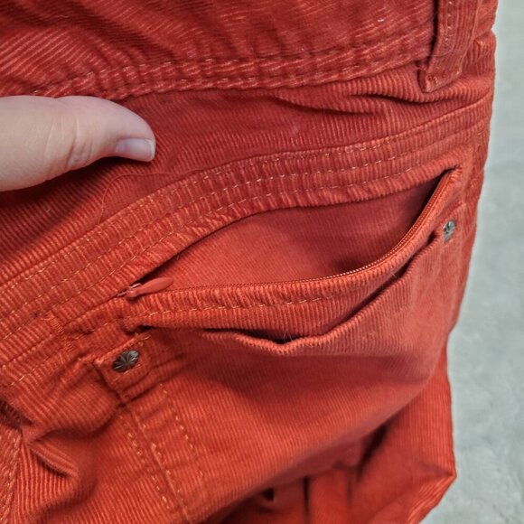 Athleta Burnt Rust Orange Thin Corduroy Straight Leg Hidden Zipper Pants Women 2 - Picture 3 of 10